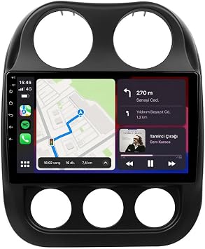 10 İnç Android Multimedya CarPlay Android Auto Navigasyon Kameralı 4GB RAM 32GB - Jeep Compass 2010-2015 ile uyumlu