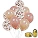 K KUMEED Rose Gold Confetti Balloons, Champagne Rose Gold Latex Balloons for Birthday, Weddings,Bridal Shower, Baby Shower, Bachelorette Party Decorations 30pcs,12 Inch
