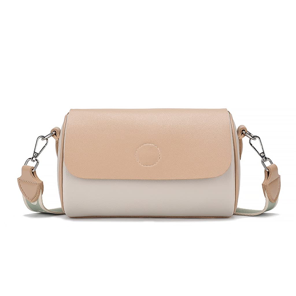 Sac de messager beige pour femmes avec bandoulière réglable et design petit sac carré tendance