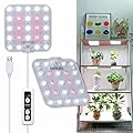 DOMMIA Grow Light, Dimmable Grow Light for Indoor Plants Full Spectrum with Optical Lens, Sunlike Under Cabinet Grow Light with 6/12/16H Timer, USB LED Plant Light for Indoor Growing (No Adapters)