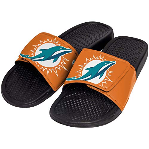 Image of FOCO mens NFL Team Cropped Big Logo Shower Sport Slide Flip Flop Sandals | Casual Sandals