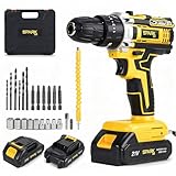 Furadeira Parafusadeira Impacto SparkBr AMG-PR01 21V 26 Acessorios 2 Baterias Cm LED Maleta Profissional Recarregável