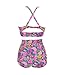 Plus Size High Waist Vintage Retro Bikini Push Up Separate Swimwear-KJX802-RDF5 Red Floral