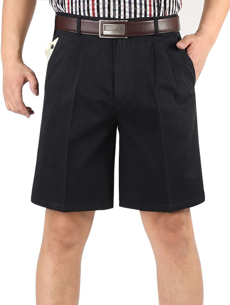 IDEALSANXUN Mens Big and Tall Classic-fit Pleated Shorts