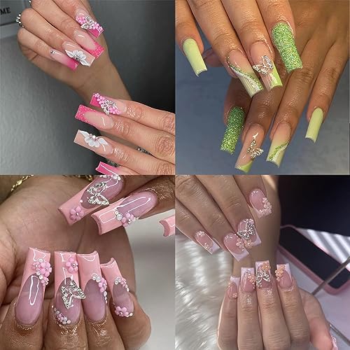 Butterfly Nail Charms For Acrylic Nails Decoration 3D Nail Charms Metal Butterfly Nail Rhinestones Charms Supplies Silver Butterfly Charms With Diamond Design Diy Manicure Accessories 10 Pcs #TOP1