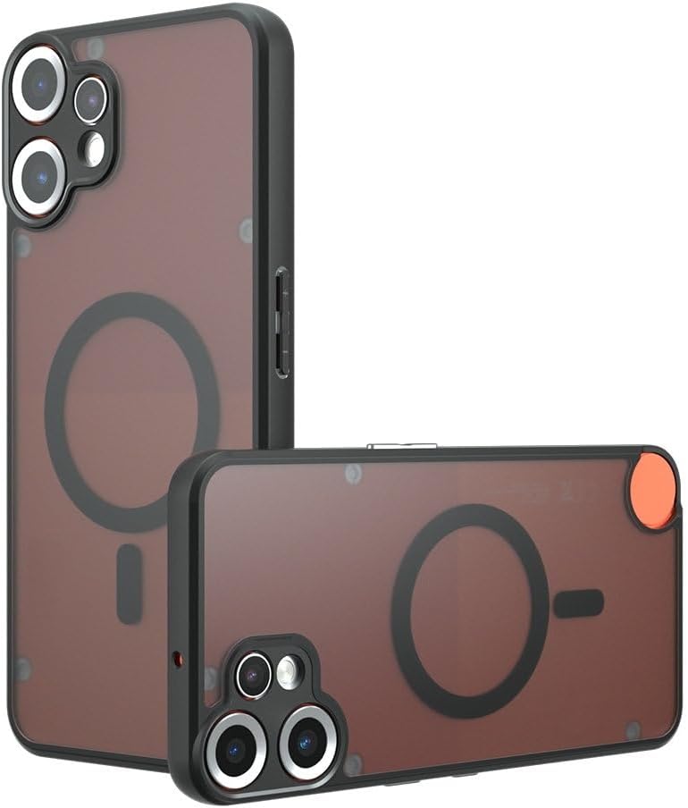 Compatible with Nothing CMF Phone 1 Case Cover,Compatible with Nothing CMF Phone 1 Translucent Matte Back Shockproof magnetic Case Black