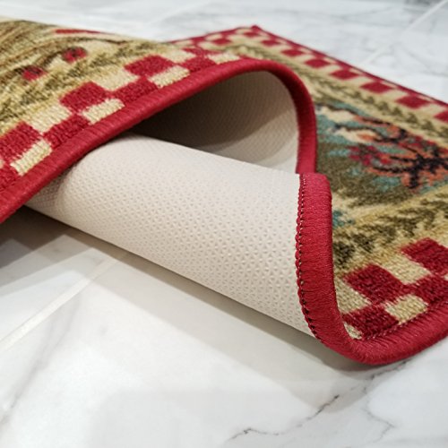 Kitchen Rugs And Mats - 20" X 59" (2X5) - Non Skid, Rubber Back - Rooster Themed - Small Runner #TOP2