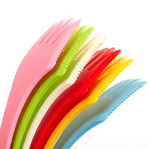 Ycyu 6Pcs Colorful Flatware Spoon Fork&Knife All-In-One Combo Utensils Set For Camping School Lunch Travel #TOP2