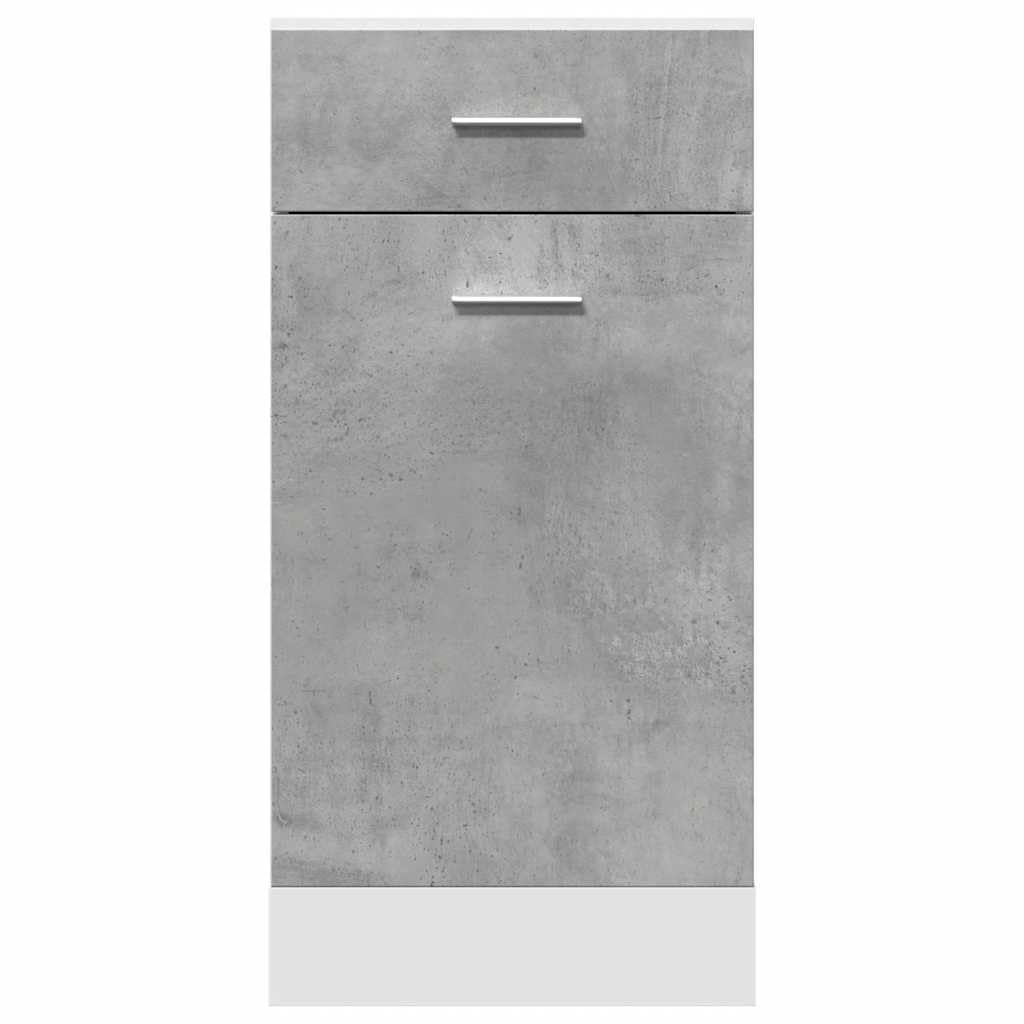 vidaXL Schubunterschrank Lyon Betongrau 40x46x81,5 cm Holzwerkstoff, Küchenschrank, Gastronomieschrank, Gastro Möbel, Küchenmöbel, Aufbewahrungsschrank
