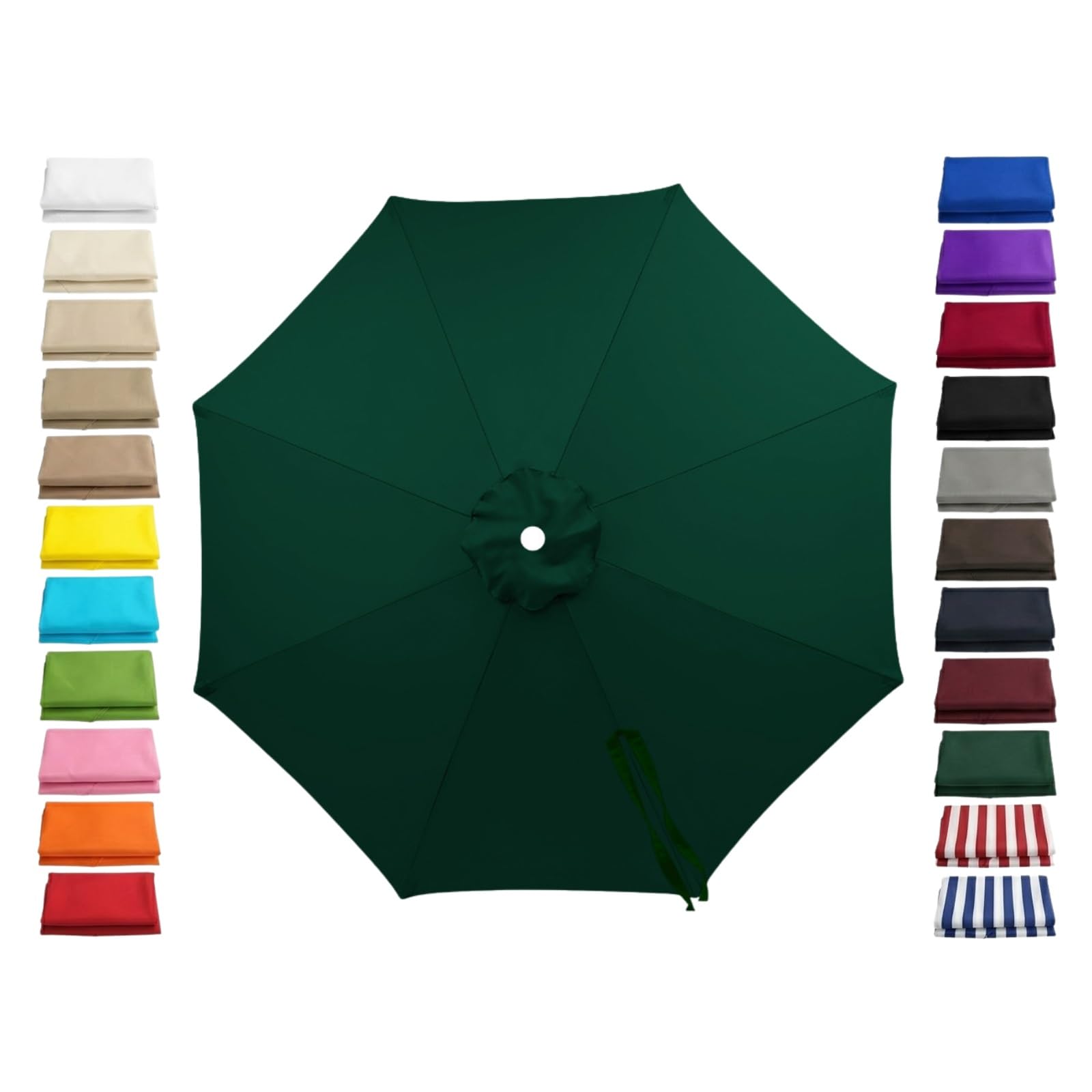 2m 2.15m 2.5m 2.8m 3.0m 4.0m Large Replacement Parasol Canopy, 8 Arms Waterproof Fabric Sun Shade Top Only, Outdoor Garden Umbrella Cover for Patio Lawn Deck Pool(Dark Green,2.15m/7.1ft)