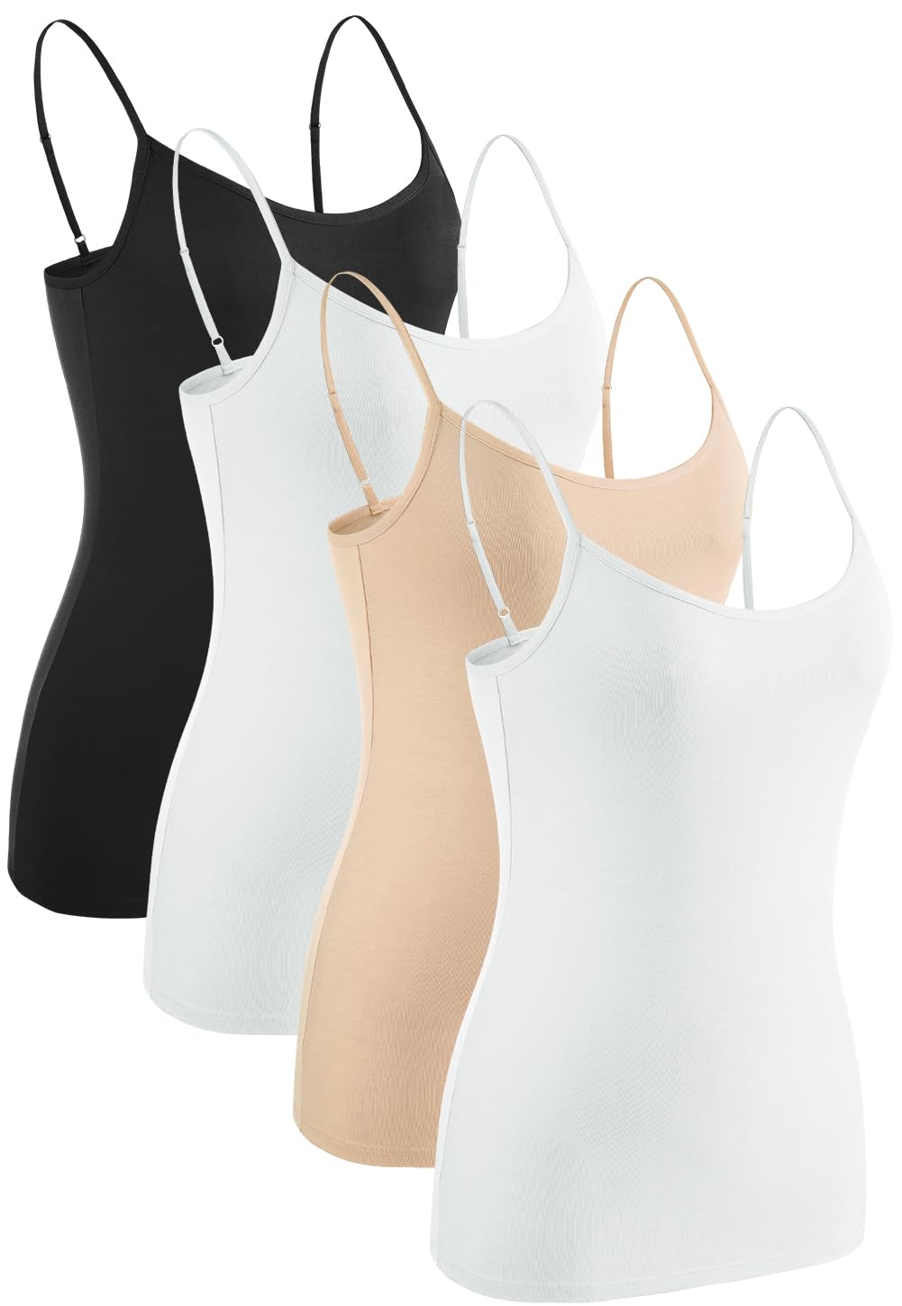 Women's Basic Solid Camisole Adjustable Spaghetti Strap Tank Top