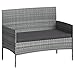 STEELSØN Polyrattan Gartenbank Thalora, Balkonmöbel Gartenlounge für 2 Personen mit Sitzkissen, Terrassenmöbel Lounge, wetterfest grau-meliert