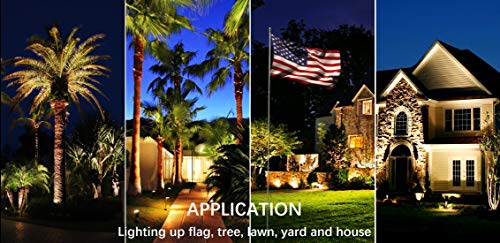 LED Outdoor Spotlight Flag Light 120V 10W Waterproof Spot Lights for Yard Flagpole House Tree Plug in Christmas Landscape Lighting (10W, Warmwhite) by TOVEENEN - Image 4