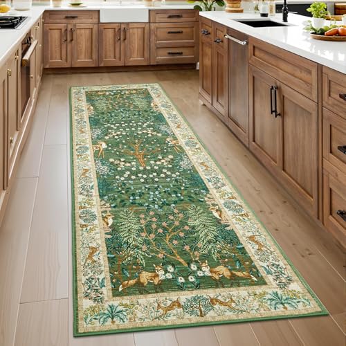 Tapete corredor GarveeHome Forest 2.5x8 verde miniatura 3