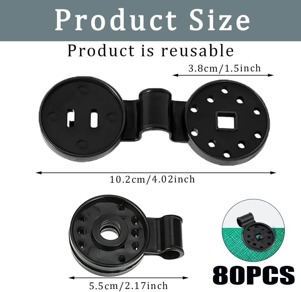 Gowfew 100 stuks plastic netgesp, schaduw doek clips zware