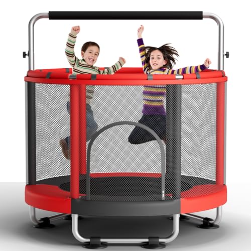 ZCMHAXJ 55" Trampoline for Kids with Enclosure, 440lbs Capacity Indoor & Outdoor Toddler Trampoline with Adjustable Gymnastics Bar & Toys, Gifts for Boys & Girls by ZCMHAXJ - Image 7