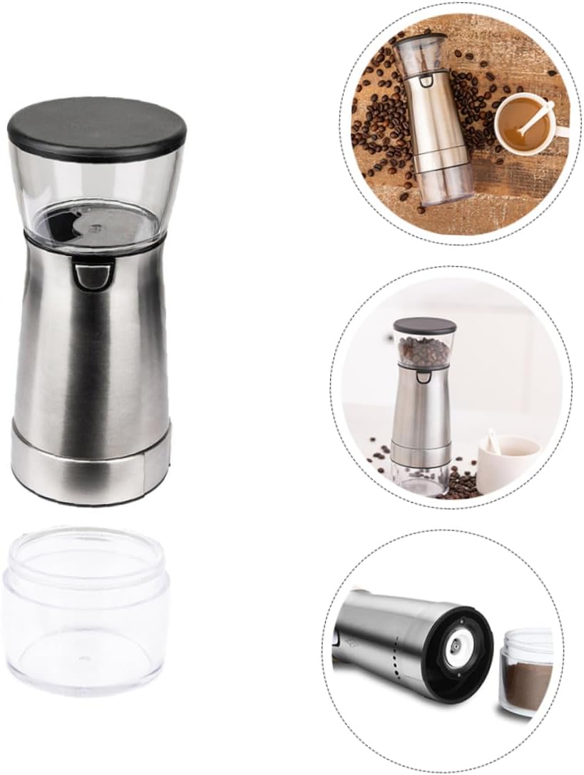 HEALLILY Ceramic Core Bean Multifunctional Household Electric Coffee Grinder Stainless Steel Portable Burr Coffee Grinder Odorless Healthy Non-slip Mat Easy to Use Large Capacity