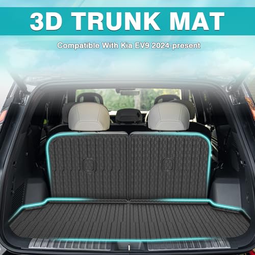 Mixsuper Cargo Liner for 2024-2026 Kia EV9, for 6 Passenger, Trunk Mat Backrest Mat for EV9 Accessories Cargo Mat Rear Trunk Liner Black by Mixsuper - Image 2