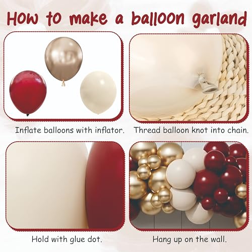 Image of Balloon Garland Kit, Party Decoration Set (Burgundy)