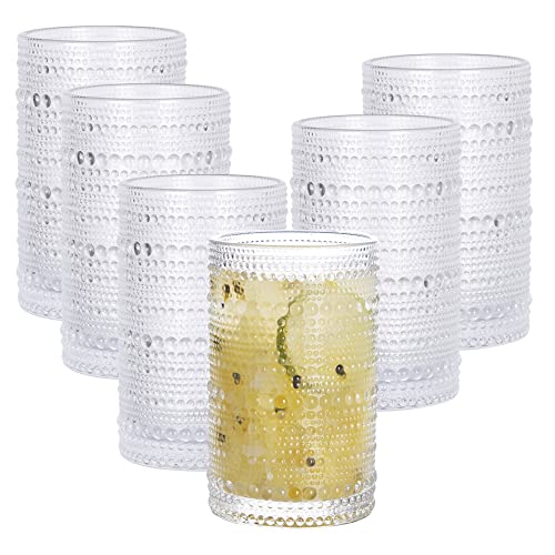 Eden & Willow Set of 6 Bright Beads Highball Drinking Glasses, Tumblers for Cocktails, Hot and Cold Drinks (Tall: 410ml) - Image 2