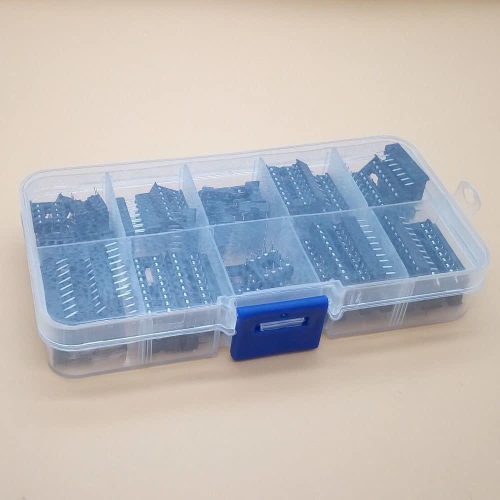 55PCS/Lot DIP IC Sockets Adaptor Solder Type Socket Kit 6 8 14 16 18 20 pins Round Pin 8P
