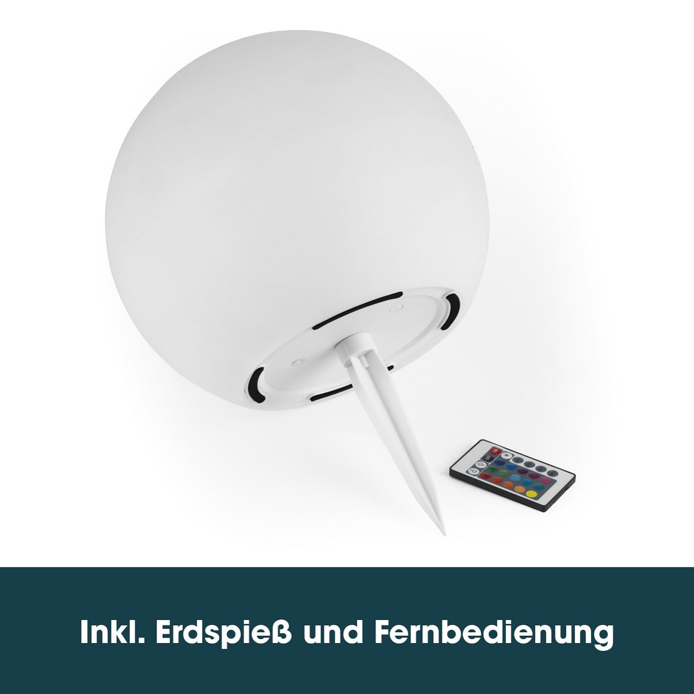 EASYmaxx LED Lampe solaire avec changement de couleur | Lampe de jardin décorative | Effets lumineux avec capteur de lumière du jour In & Outdoor | Résistant aux intempéries IP67, boule 30 cm
