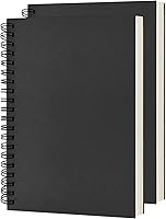 DSTELIN Blank Spiral Notebooks 2-Pack, Soft Cover Sketchbooks, 100GSM Thick Paper, 100 Pages, 7.5x5.1 Inch Black