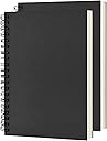 DSTELIN Blank Spiral Notebook, 2-Pack, Soft Cover, Sketch book, 100 Pages / 50 Sheets, 7.5 inch x 5.1 inch, 100GSM, (Black)