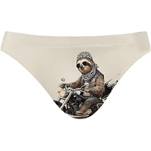 Men's Sexy Bikini Funny Motor Sloth Animal Swimsuit Swimwear Quick Dry Print Briefs S A2020018