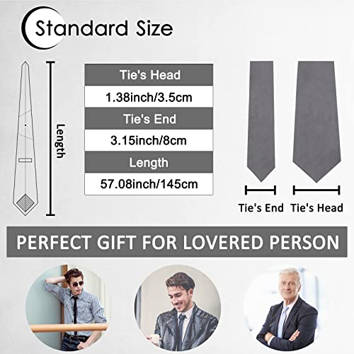 Image of Luckyvestir Mens Tie Solid Satin Neck Ties 3.15'' Formal Necktie for Wedding Business Christmas Father's Valentine's Day Gift