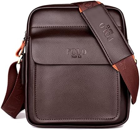 REVAHS Men's Shoulder Bag, Small Business Bag Retro Casual Messenger Bag Satchel Purse Work Bag for 9.7 inch ipad,phone (Brown-2)