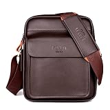 REVAHS Men's Shoulder Bag, Small Business Bag Retro Casual Messenger Bag Satchel Purse Work Bag for