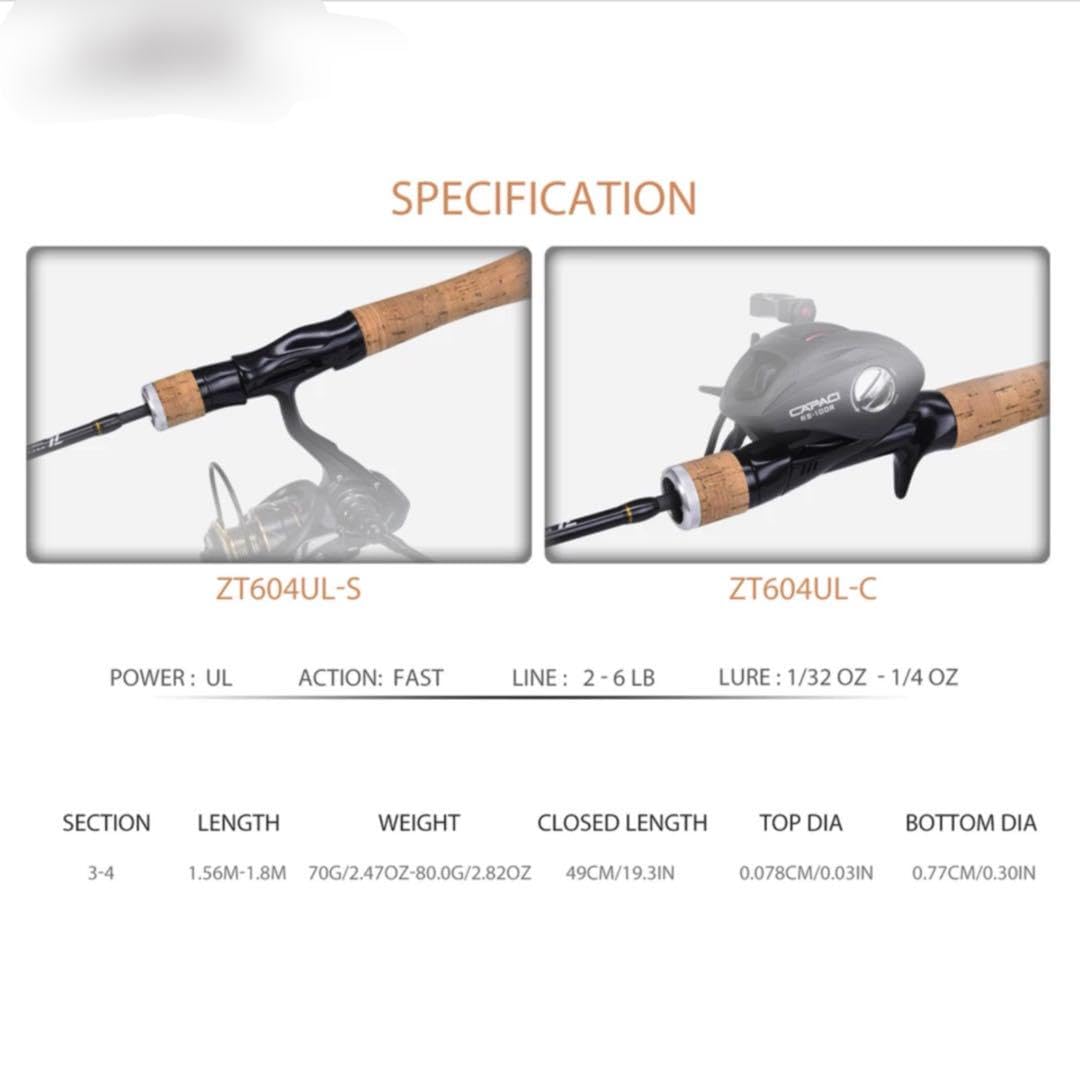 サイズチェンジ軽量5ピースパックロッド　スピニングロッド　ベイトロッドセット Amazon | LIVEAX パックロッド 5 ピース ベイト スピニング