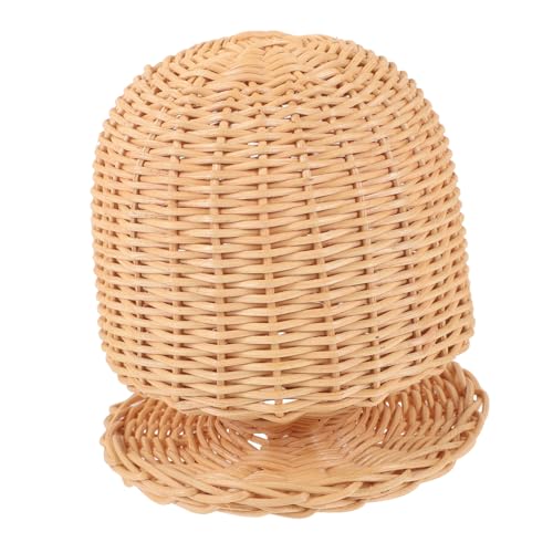 POPETPOP Soporte Sombreros de Ratán Duradero Exhibidor de Sombreros y Pelucas Organizador de Gorras Uso Doméstico y Forma de Cúpula Gran Capacidad