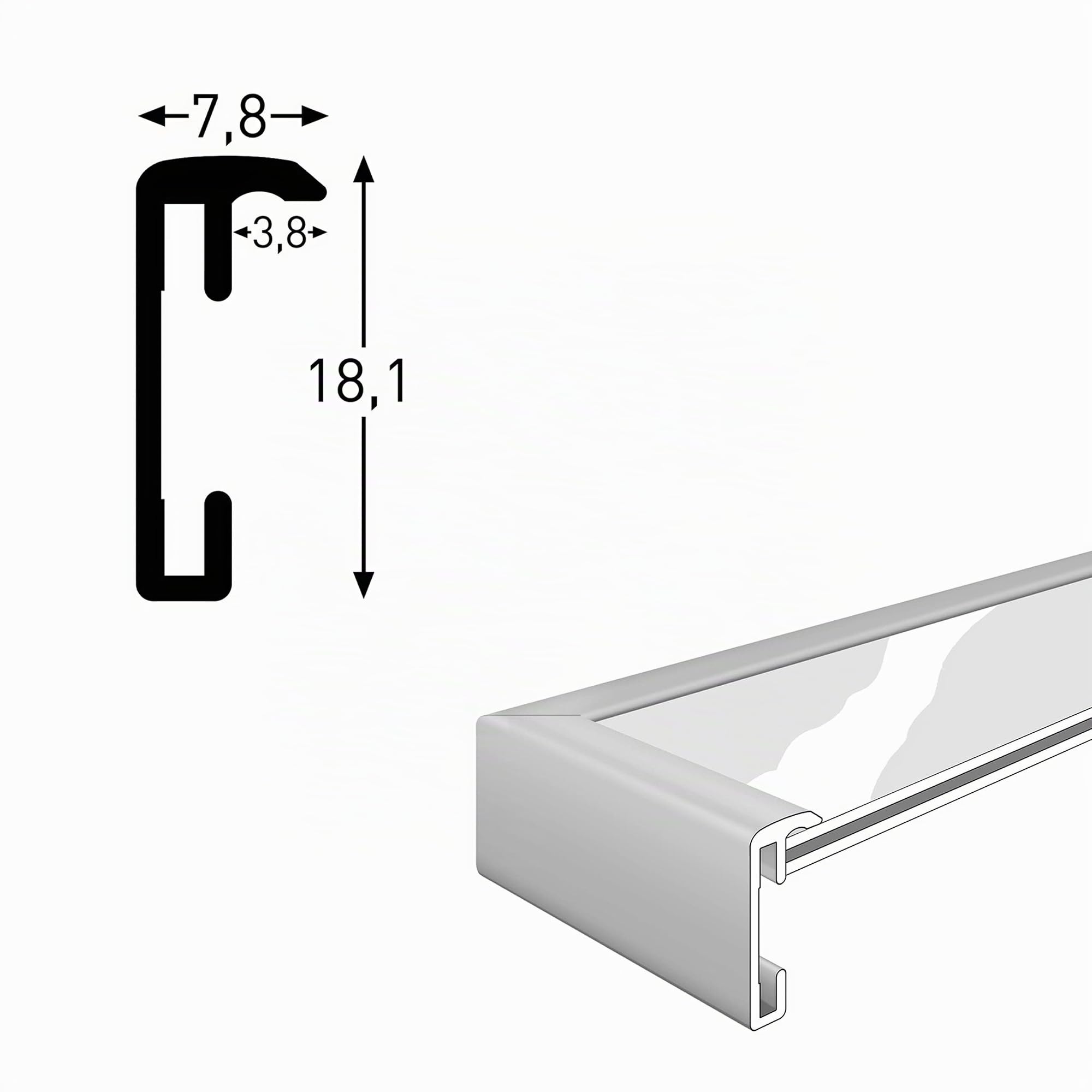 accent by nielsen Bilderrahmen, 70 x 100 cm, Aluminium, Silber matt, Posterrahmen zum Aufhängen im Hoch- & Querformat, Echtglas, Accent
