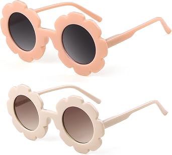Toddler Flower Sunglasses For Girls Boys Cute Kids Sunglasses UV400 Protection Colorful Sun Glasses Age 3-8