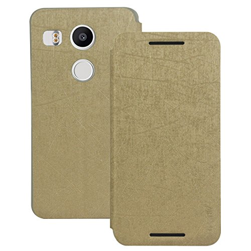 Image of Heartly Premium Luxury PU Leather Flip Stand Back Case Cover for LG Nexus 5X LG-H791 Nexus 5 2015 Hot Gold (Not for LG Nexus 5)