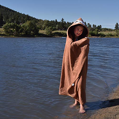 Hooded Bath/Beach Towel For Big Kids/Teens/Brown. Large Size=35X56 Inches. 100% Cotton. #TOP1