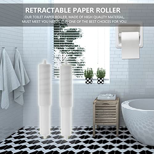 Toilet Paper Roller Toilet Tissue Holder 2Pcs Paper Roller Replacement Toilet Paper Holder Roller Spring Loaded Paper Roller for Hotel Home Bathroom Toilet Stand - Image 4