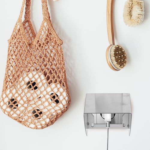 Yardwe Wasserdichte Steckdosenabdeckung, Schutz für AußEnsteckdosen und Wandschalter, Steckdosen Abdeckung Edelstahl für Badezimmer und Wohnzimmer