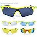 RIVBOS Polarized Sports Sunglasses Sun Glasses with 5 Interchangeable Lenses Fluorescent Color (Green)
