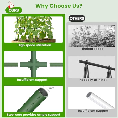 Cucumber Trellis for Raised Bed, U-Shape Garden Trellis for Climbing Plants Outdoor, Metal Arch Vegetables Trellis, Plant Support for Grape Vine Beans Squash Peas Flower by ZPMOCKAQ - Image 3
