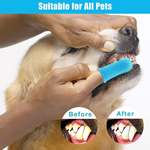 6Pcs Dog Toothbrush, Soft Dog Finger Toothbrush, 360º Silicone Pets Teeth Cleaning Toothbrush for Dogs Cats Dental Care - Image 3