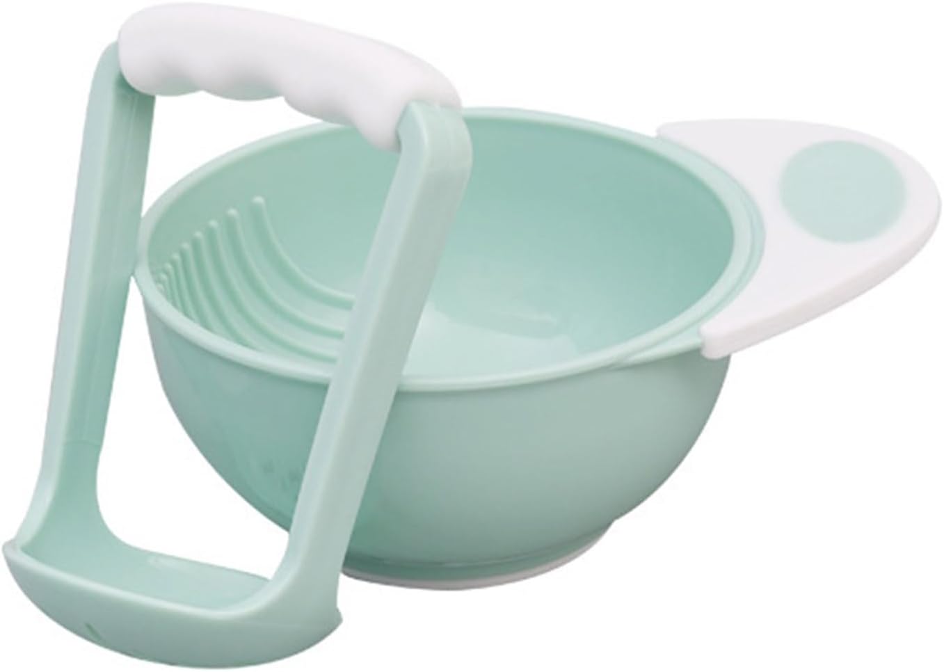 Baby Food Masher Bowl with Bowl Handle and Food Masher Toddler Grinding Bowl Potato Masher Bowl Set Mill Bowl