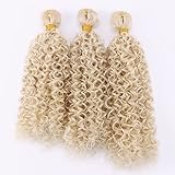 Afro Kinky Curly Synthetic Hair Weave 3 Bundles 18 20 22 Inches Blonde 100 Gram/pcs Jerry Curly Bund