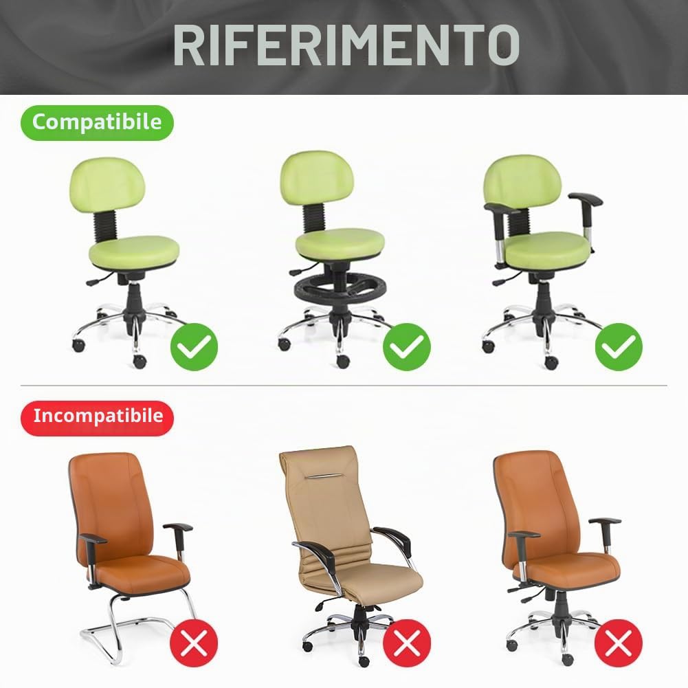 Set di 2 coprisedie da ufficio in poliestere, con motivo a gatti, con simpatici animali, elastici, universali, per sedie rotanti, per computer, regali per ufficio