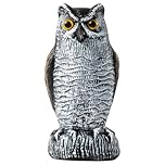 OFFO Owl Decoys to Scare Birds Away, Fake Decoy to Keep Pigeons Away, Bird Scare Devices Plastic Owl Scarecrow for Outdoor Garden, Yard Decorations,10 * 10 * 21cm,Brown and White