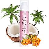 🌸 TEXTURA AGRADABLE A LA PIEL: El PROTECTOR SOLAR SPF 30 de amplio espectro de Cocosolis es liviano, se integra bien y brinda un buen rendimiento de bloqueo solar. Se puede usar como humectante, ya que viene con un tinte rosa mineral, que ilumina la tez. Puede manchar la ropa.