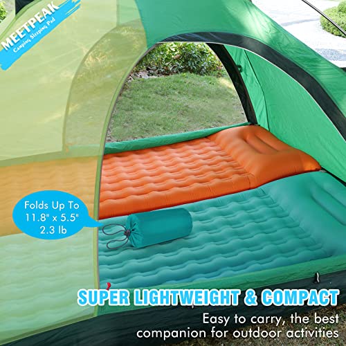 Meetpeak Extra Thick 4 Inch Camping Sleeping Pad, Ultralight Inflatable Sleeping Mat With Pillow Built-In Pump, Compact Portable Camping Air Mattress For Backpacking, Hiking, Tent, Traveling #TOP5