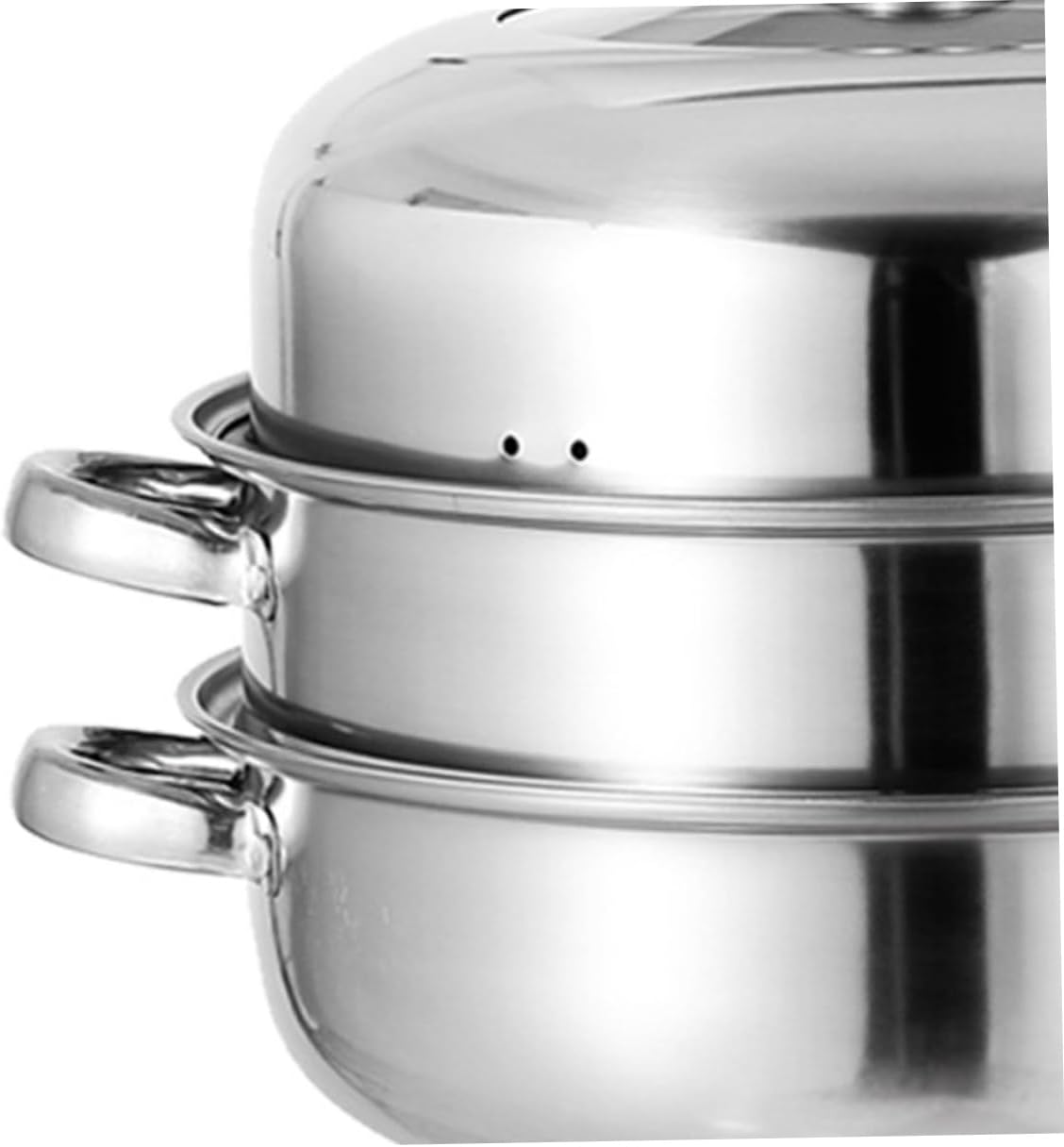Stainless Steel Steamer Pot Clad Stock Pot Steaming Cookware Kitchen Tool Style